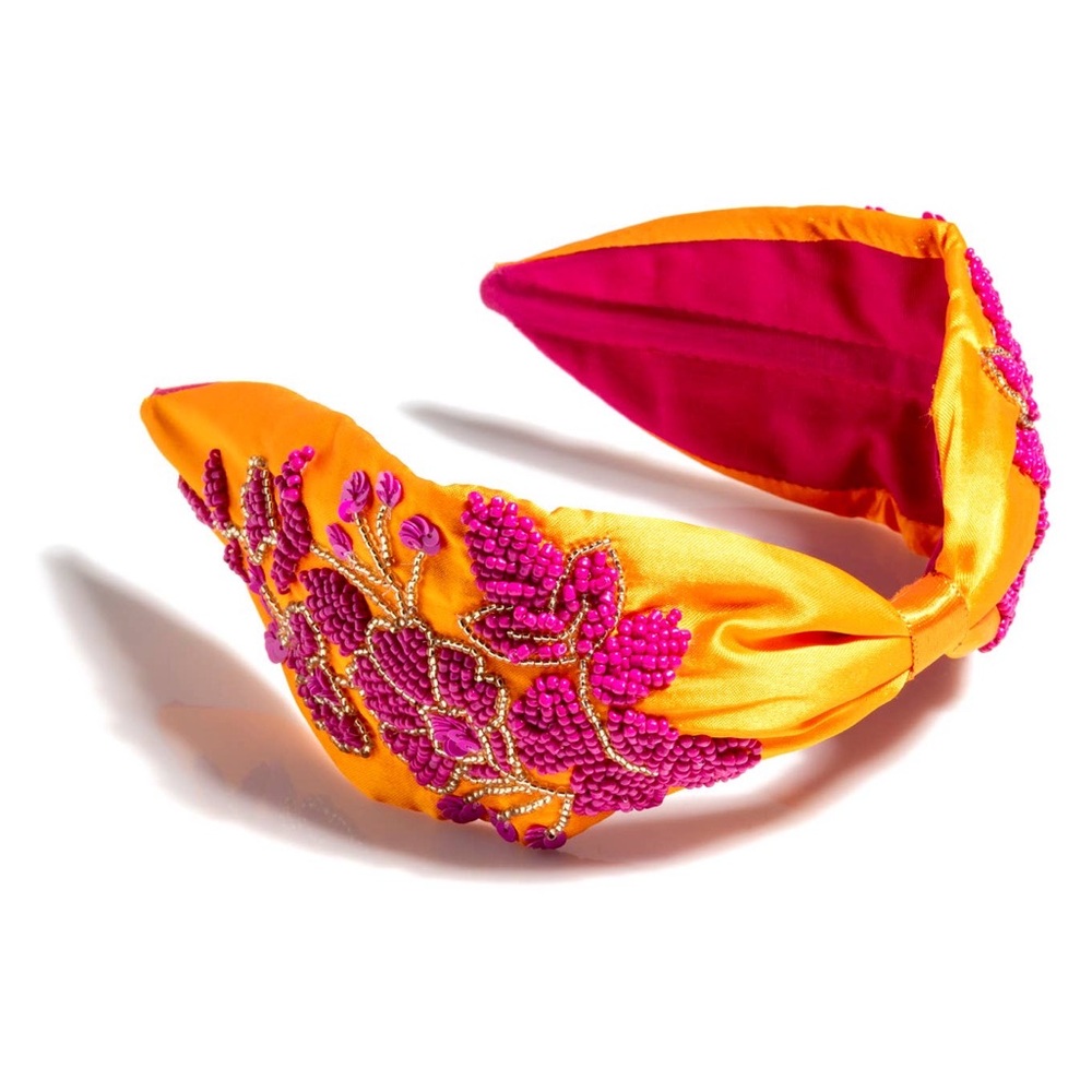 Orange Embellished Wide Headband